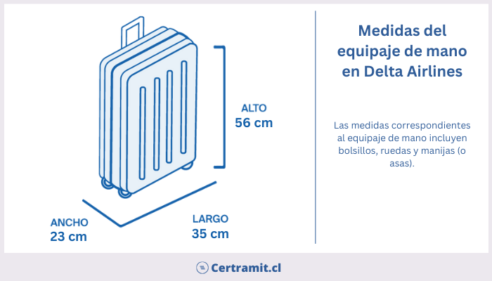 medidas equipaje mano delta airlines